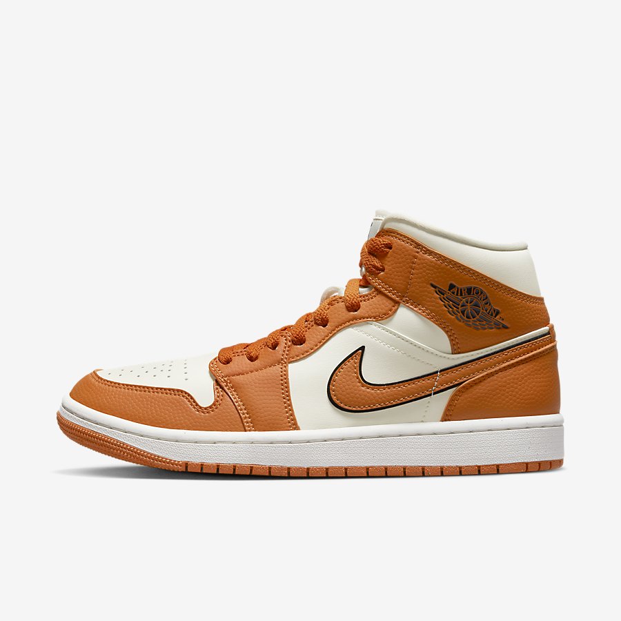 Giày Air Jordan 1 Mid Se Nữ Nâu Trắng