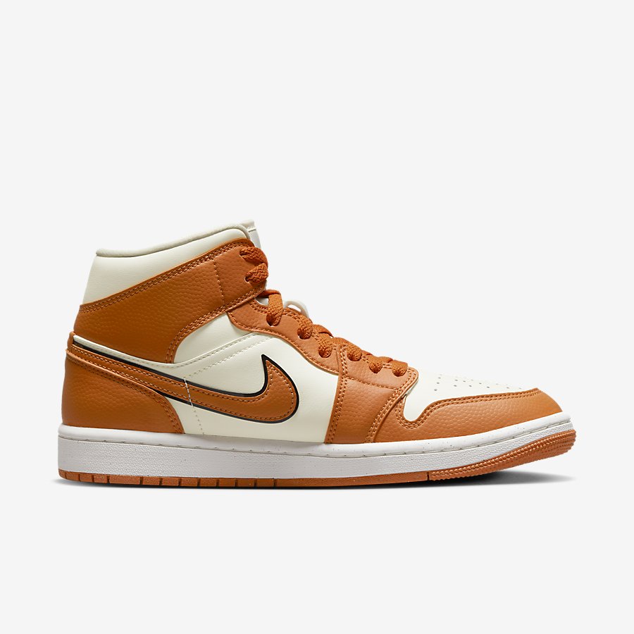 Giày Air Jordan 1 Mid Se Nữ Nâu Trắng