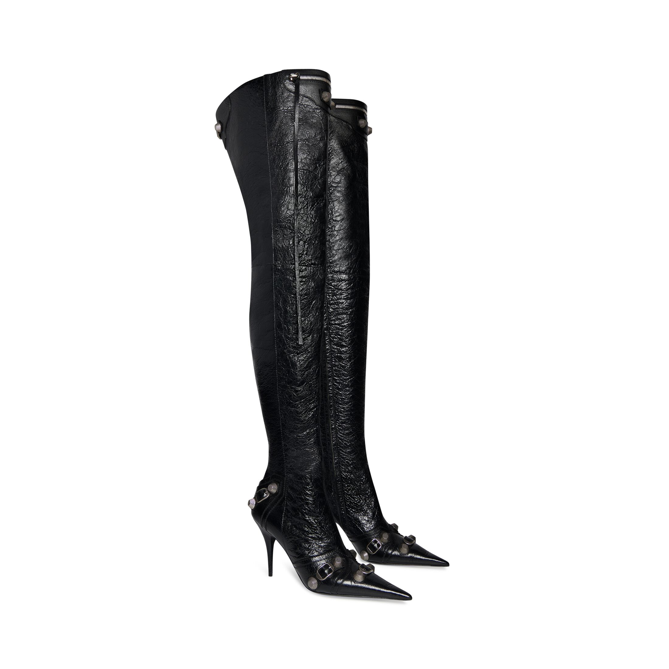 Giày Balenciaga Cagole 90Mm Over-The-Knee Boot Nữ Đen