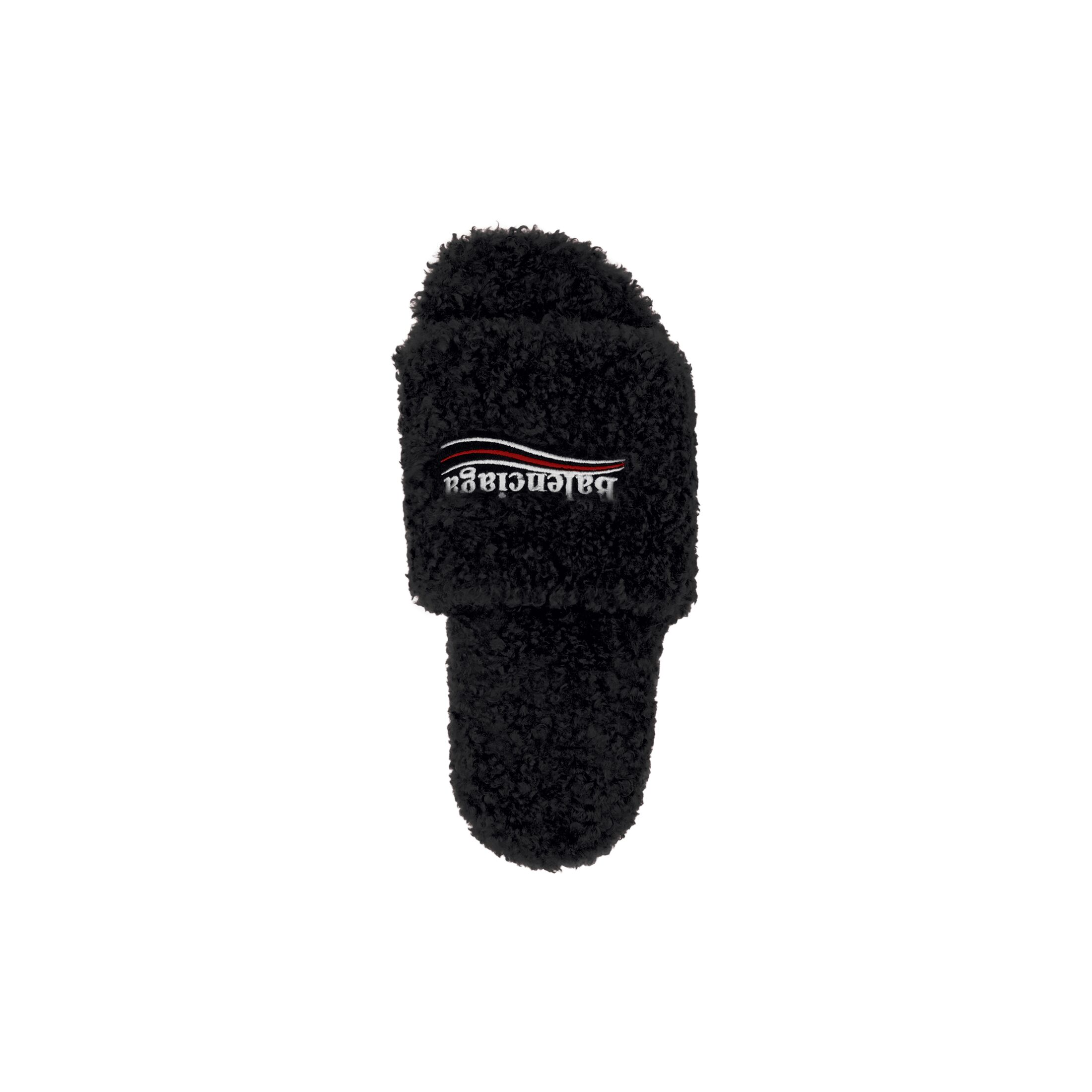 Dép Balenciaga Furry Slide Sandal Nữ Đen