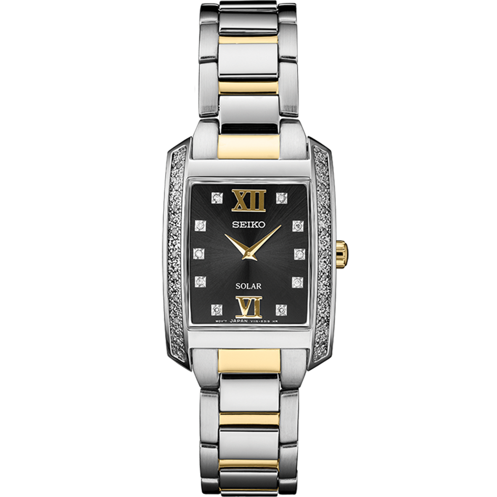 Đồng Hồ Seiko Diamond Collection SUP405 Nữ Trắng Vàng Đen