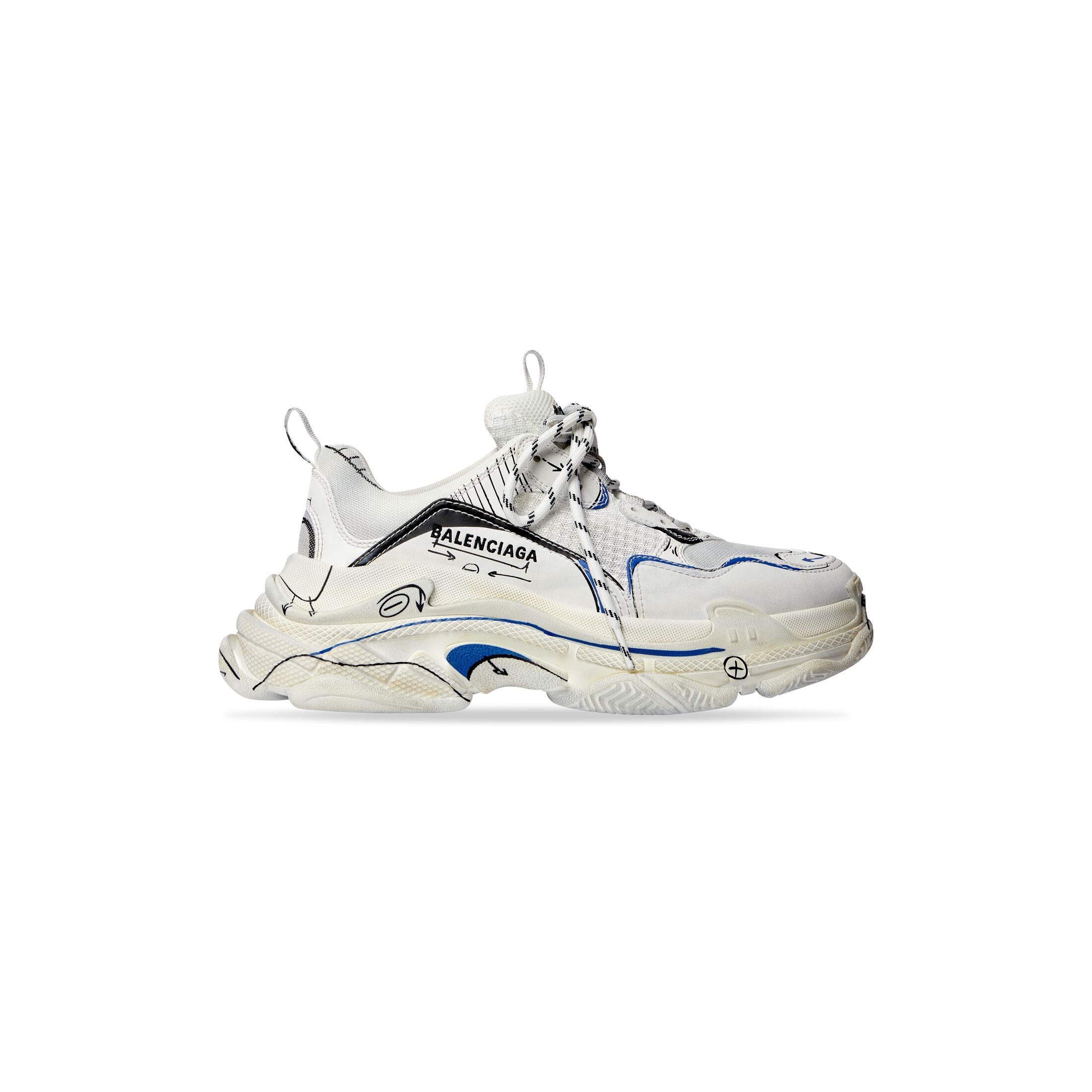 Giày Balenciaga Triple S Sketch Sneaker Nữ Trắng