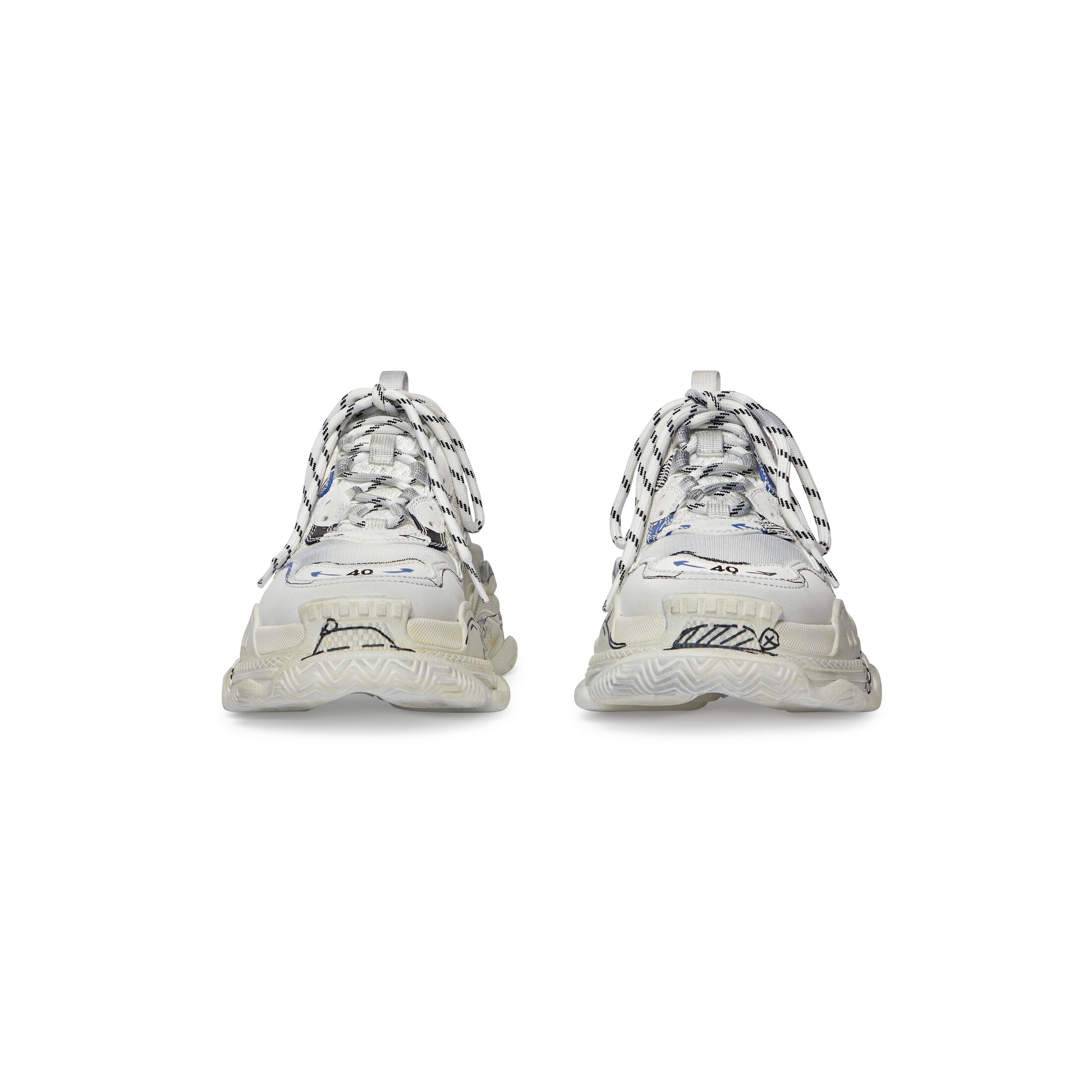 Giày Balenciaga Triple S Sketch Sneaker Nữ Trắng