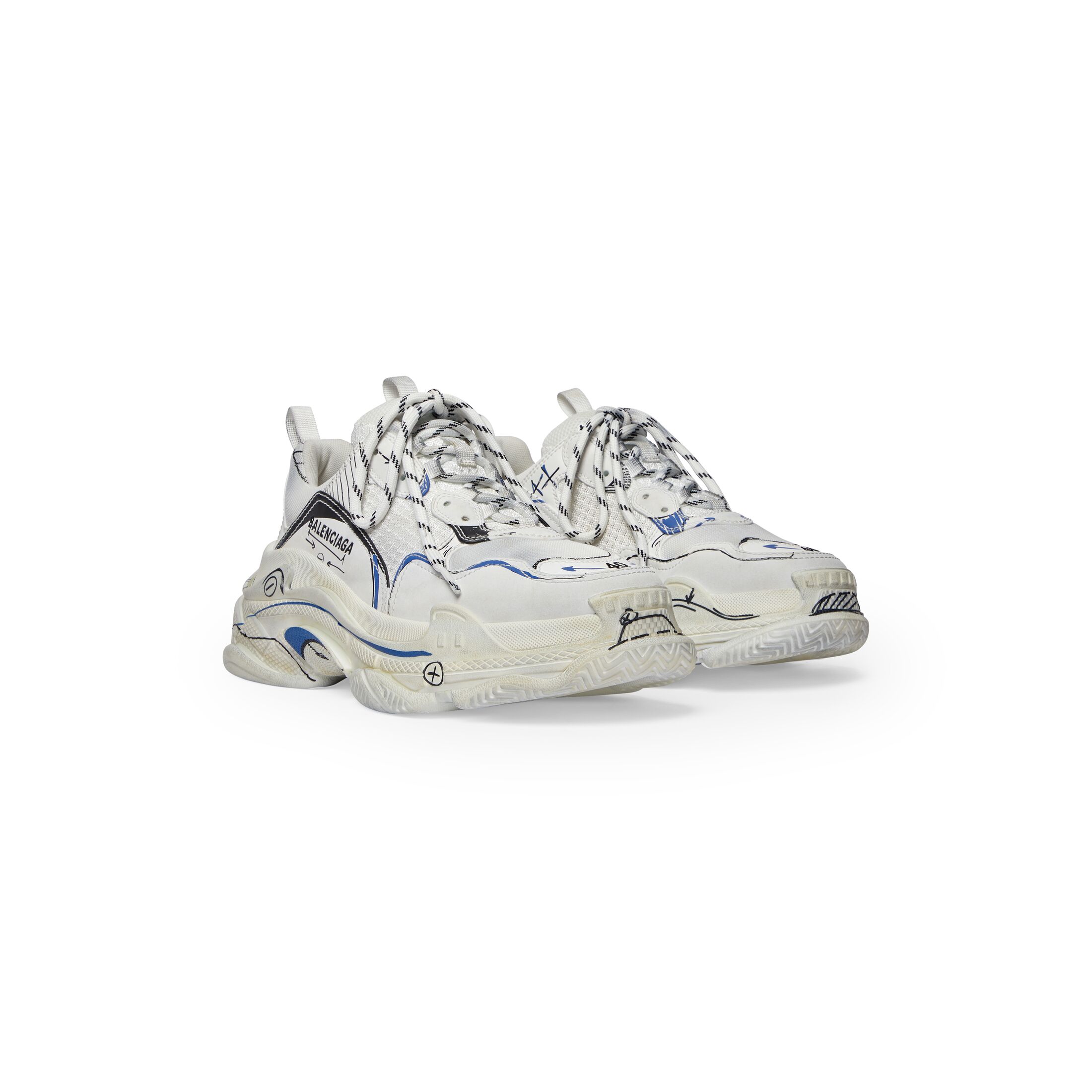 Giày Balenciaga Triple S Sketch Sneaker Nữ Trắng