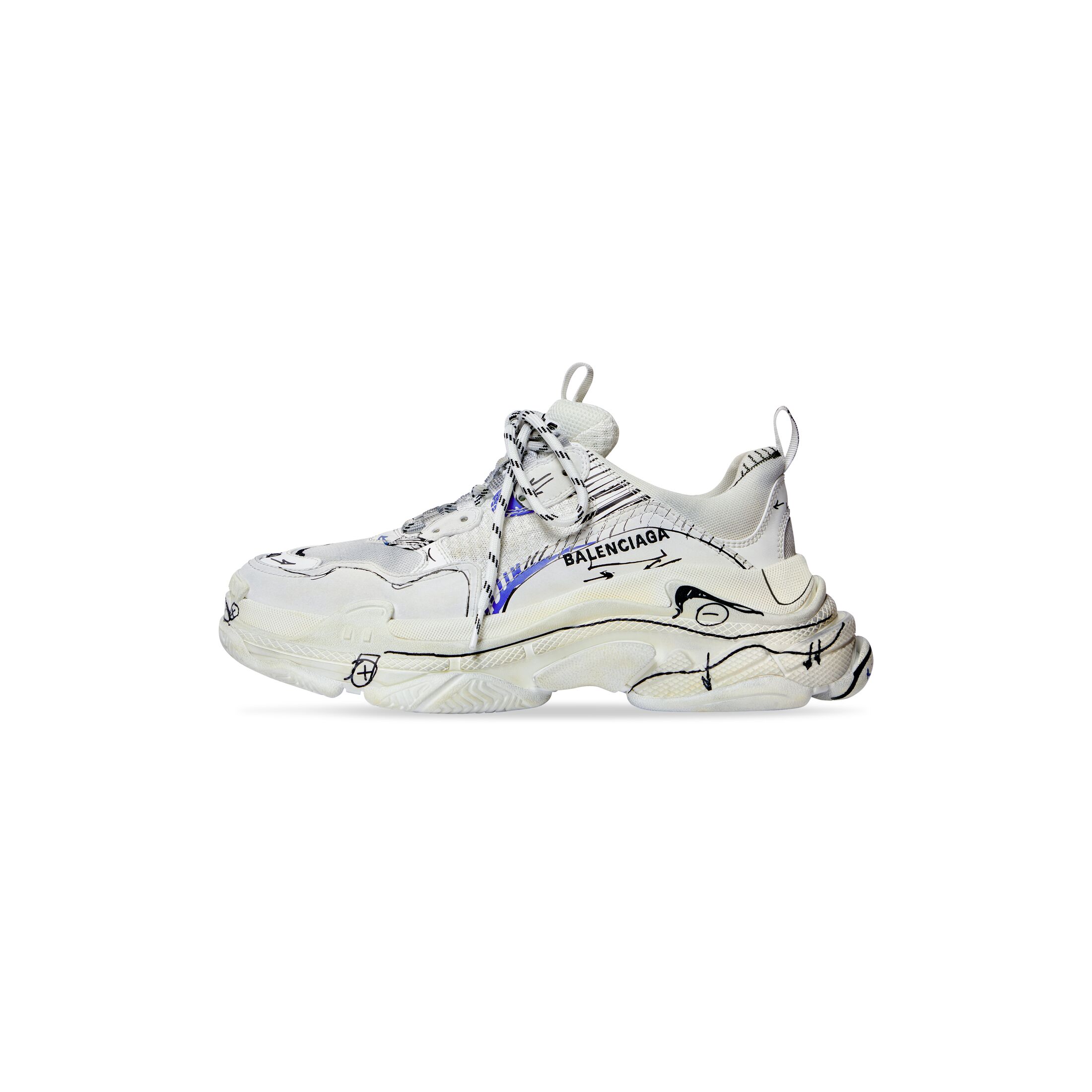 Giày Balenciaga Triple S Sketch Sneaker Nữ Trắng