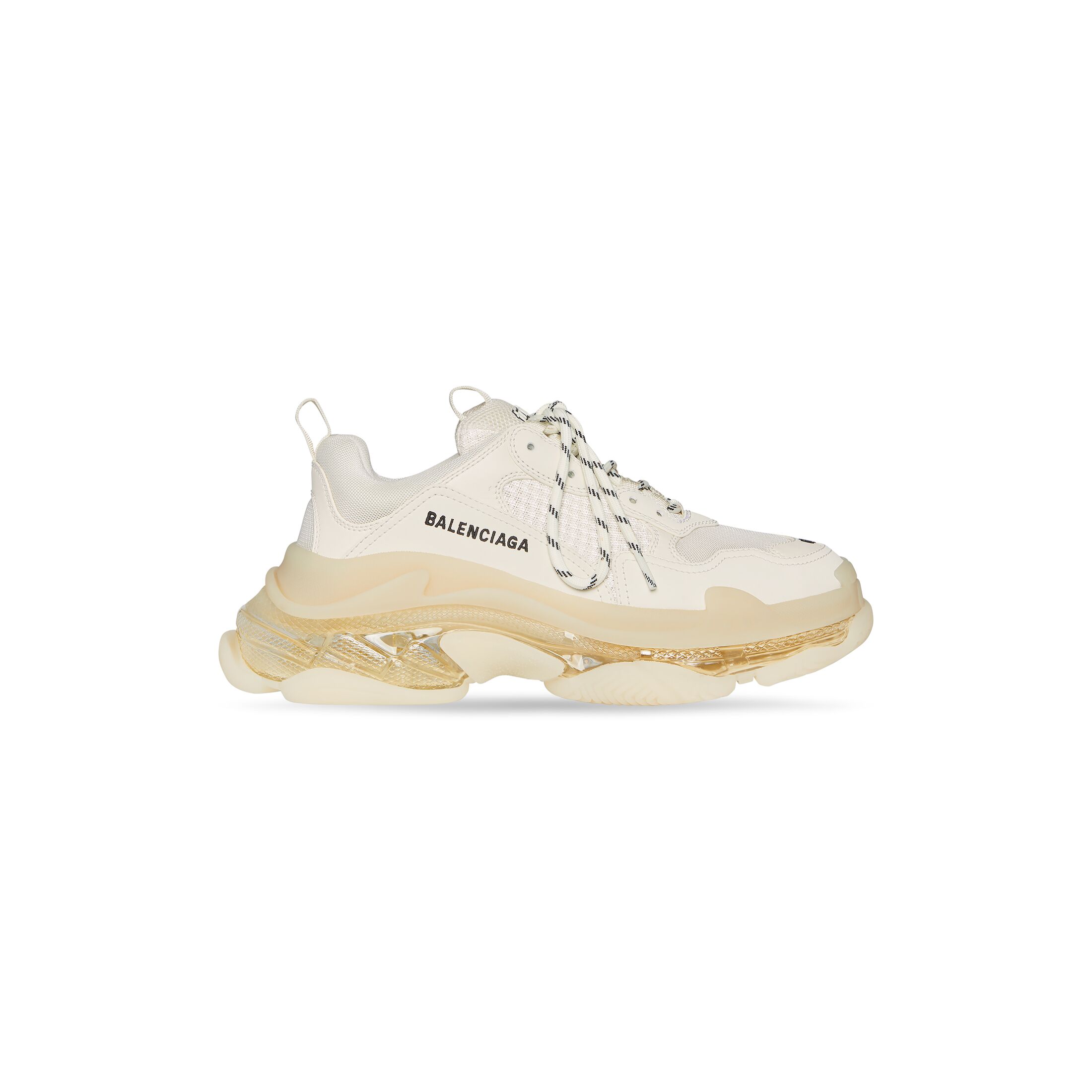 Giày Balenciaga Triple S Clear Sole Sneaker Nữ Be Nhạt