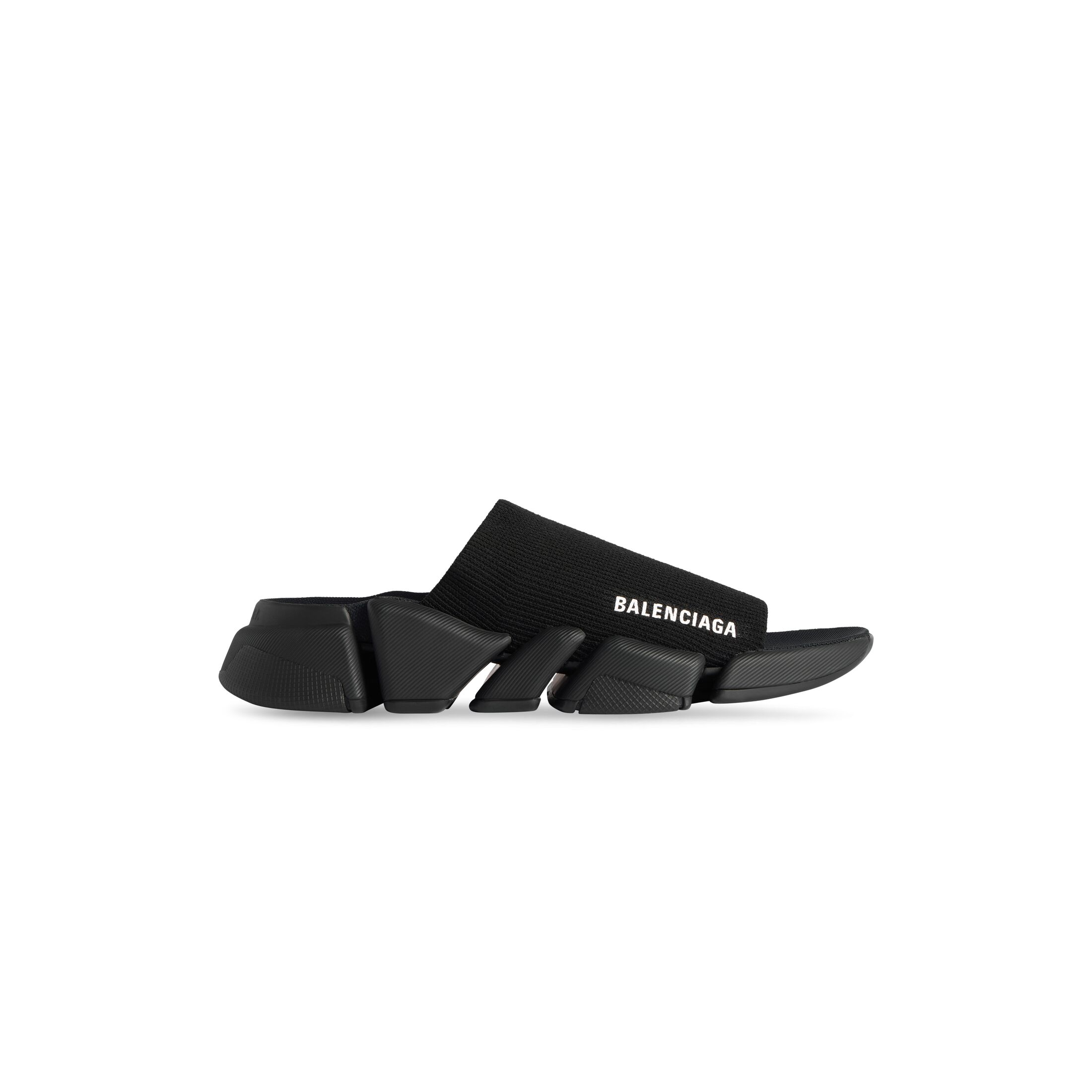 Dép Balenciaga Speed 2.0 Recycled Knit Slide Sandal Nữ Đen