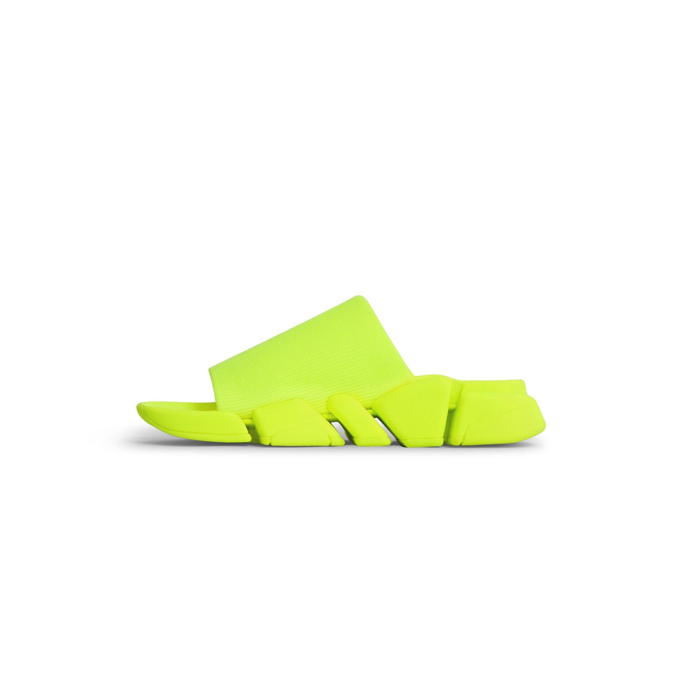 Dép Balenciaga Speed 2.0 Recycled Knit Slide Sandal Nữ Vàng Neon