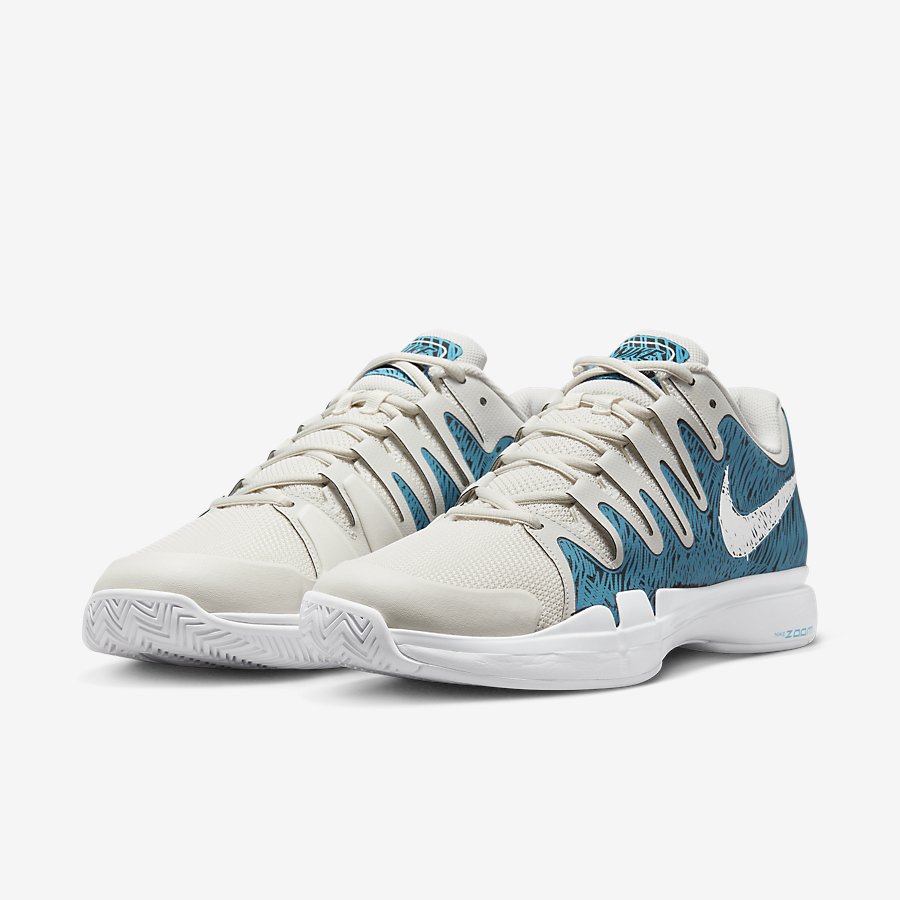 Giày Nikecourt Air Zoom Vapor 9.5 Tour Premium Nam Trắng Xanh