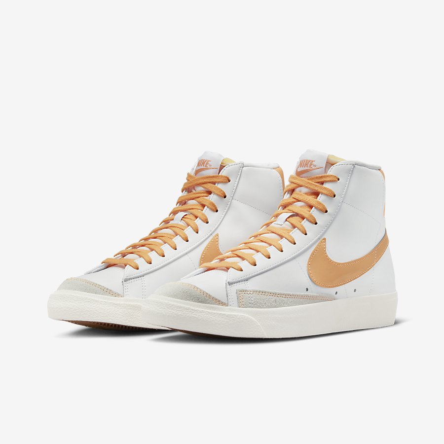 Giày Nike Blazer Mid '77 Nữ Trắng Cam