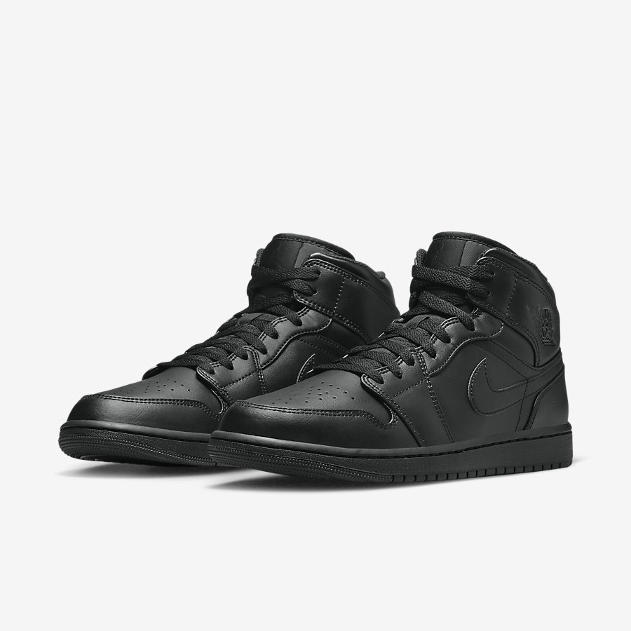 Giày Nike Air Jordan 1 Mid Nữ Đen Full