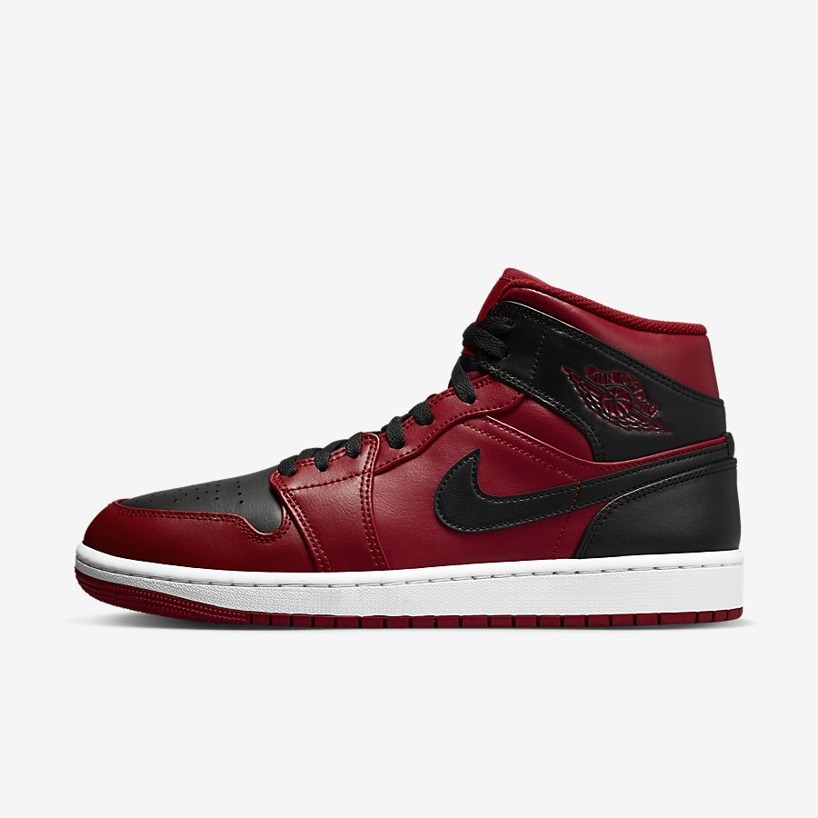 Giày Nike Air Jordan 1 Mid Nữ Đen Đỏ