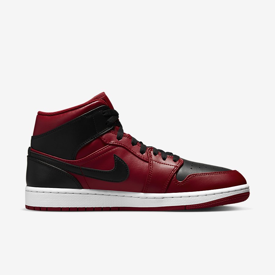 Giày Nike Air Jordan 1 Mid Nữ Đen Đỏ