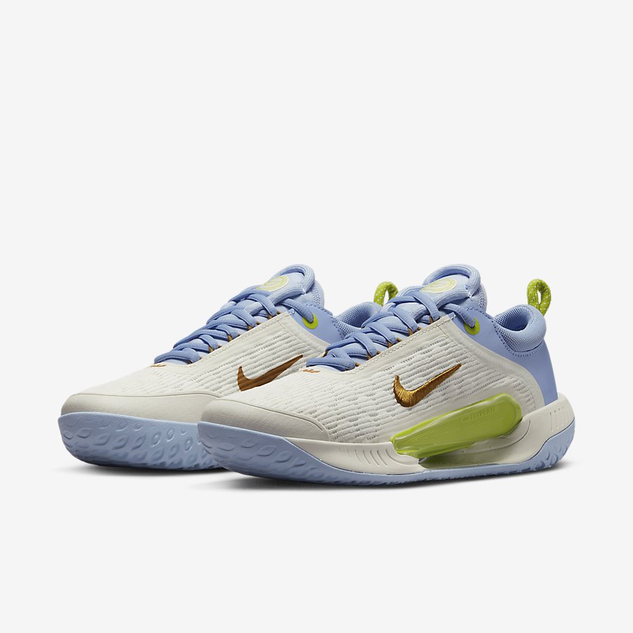 Giày Nikecourt Air Zoom Nxt Nữ Be Xanh