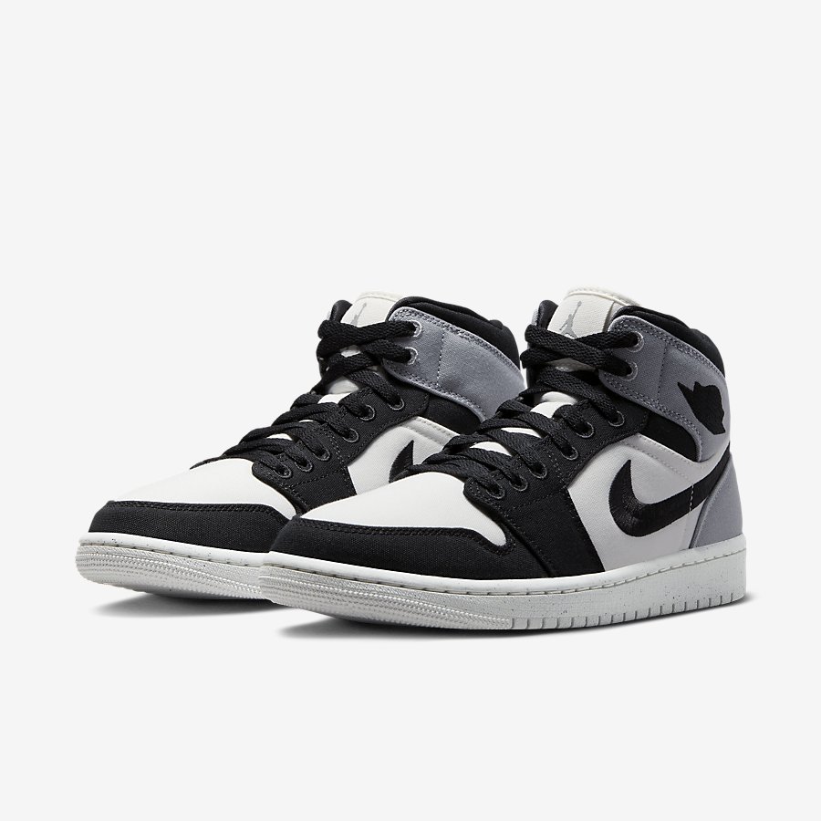 Giày Nike Air Jordan 1 Mid Se Nữ Đen Xám