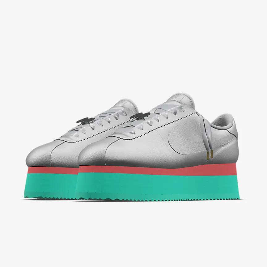 Giày Nike Cortez Platform Unlocked By You Nữ Xám