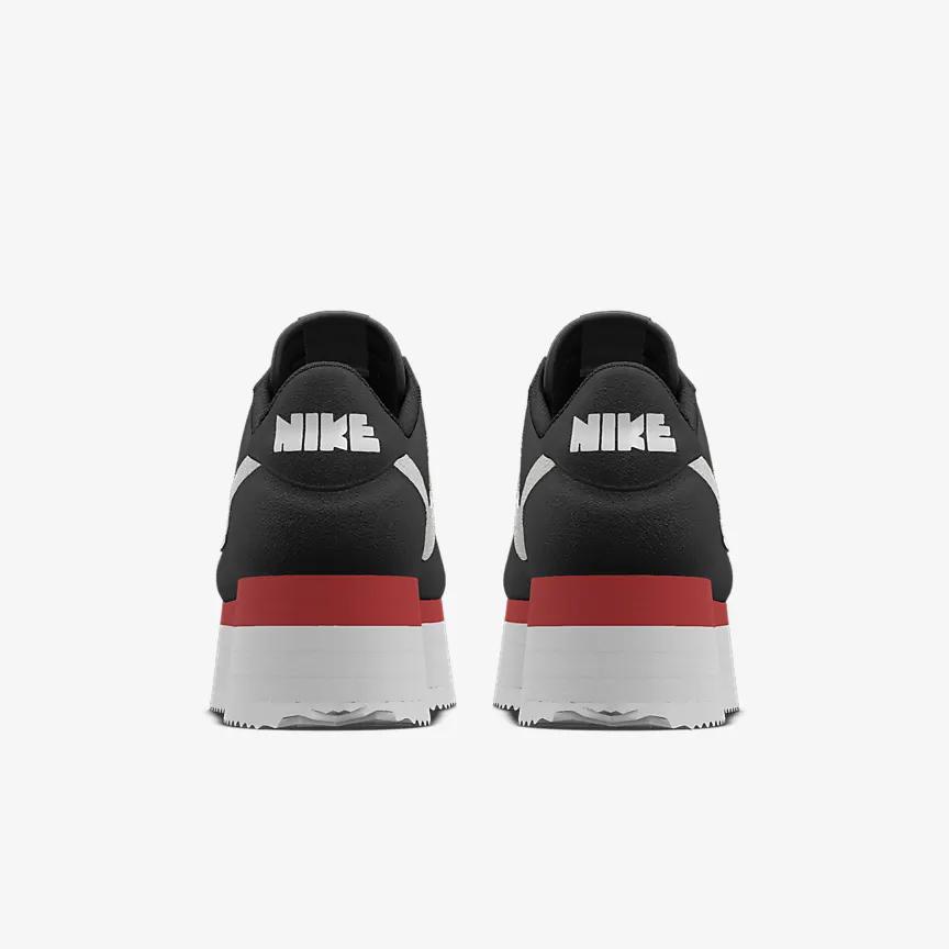 Giày Nike Cortez Platform Unlocked By You Nữ Đen