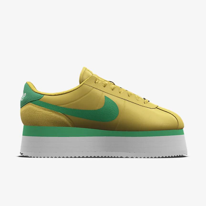 Giày Nike Cortez Platform Unlocked By You Nữ Vàng