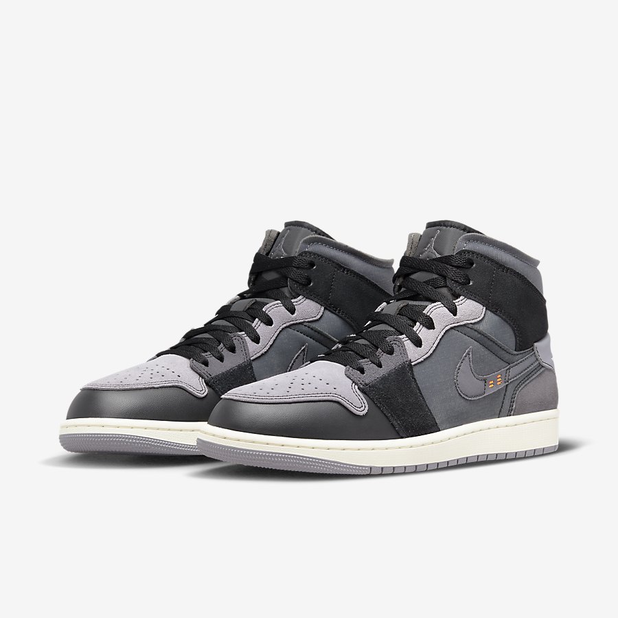 Giày Nike Air Jordan 1 Mid SE Craft Nam Xám Đen