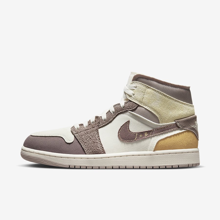 Giày Nike Air Jordan 1 Mid SE Craft Nam Trắng Nâu