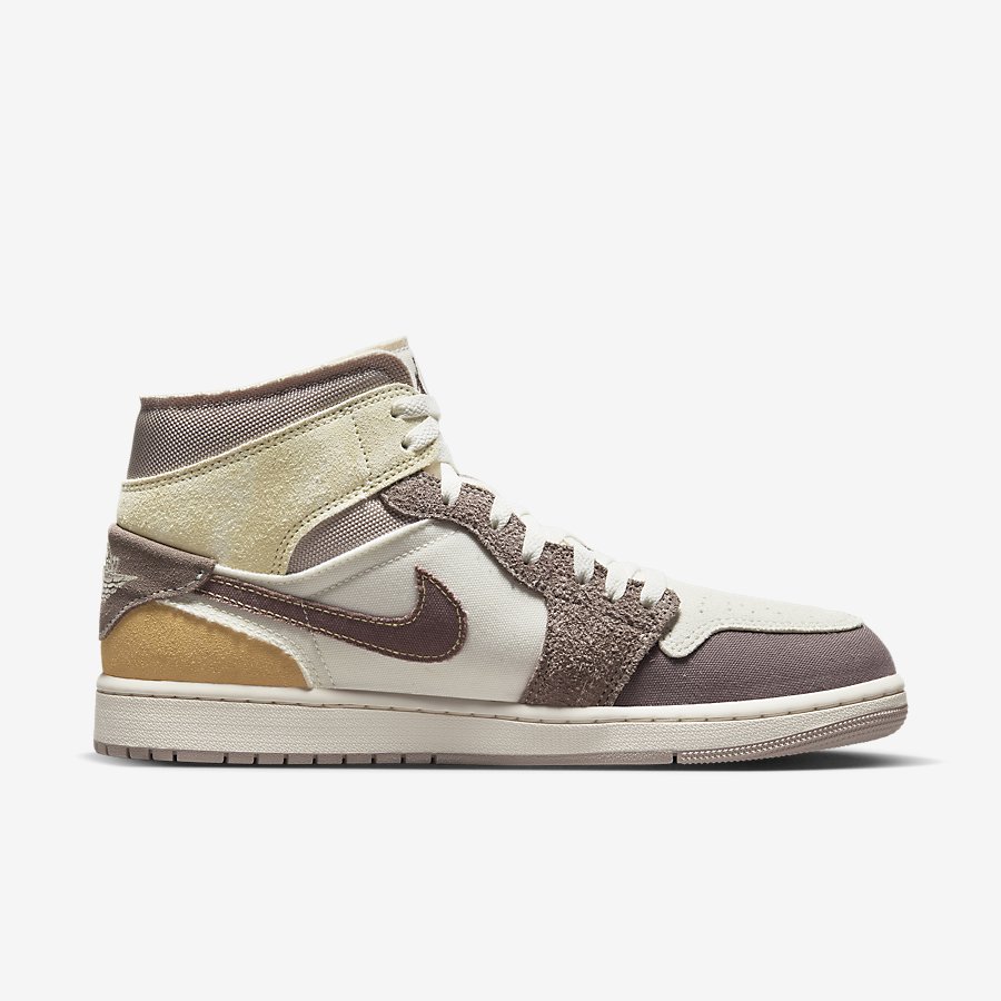 Giày Nike Air Jordan 1 Mid SE Craft Nam Trắng Nâu