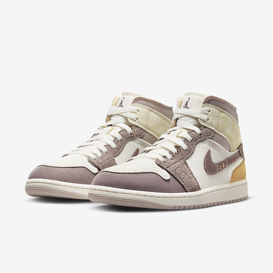 Giày Nike Air Jordan 1 Mid SE Craft Nam Trắng Nâu