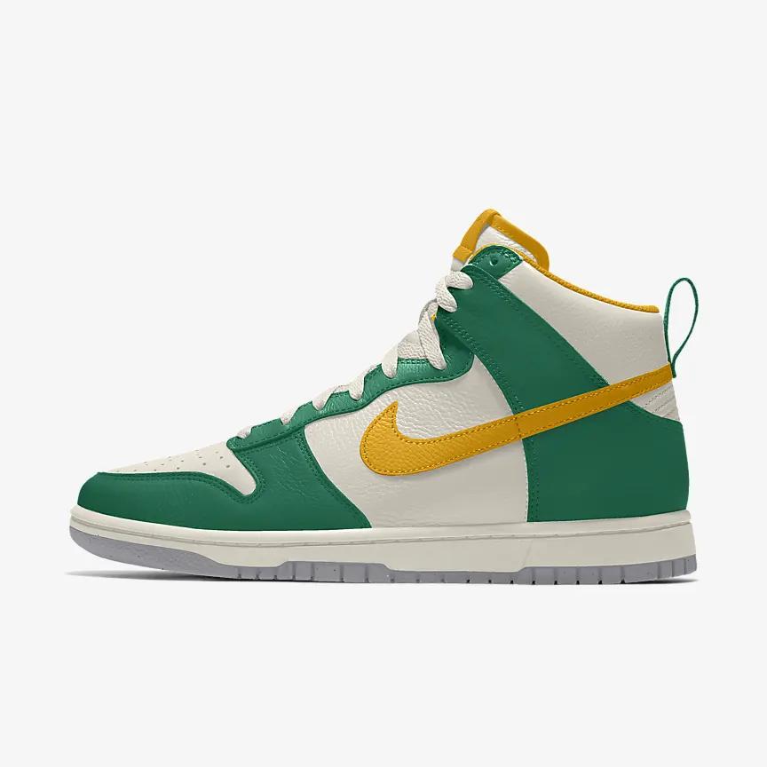 Giày Nike Dunk High By You Nam Trắng Xanh Lá