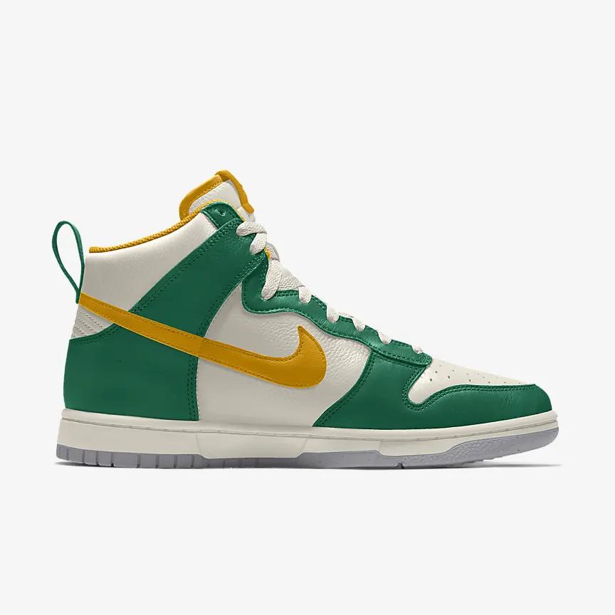 Giày Nike Dunk High By You Nam Trắng Xanh Lá