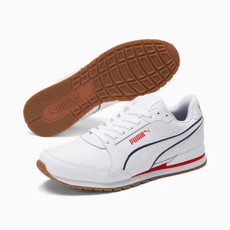 Giày Puma St Runner V3 Bold Sneaker Nam Trắng Đen Đỏ