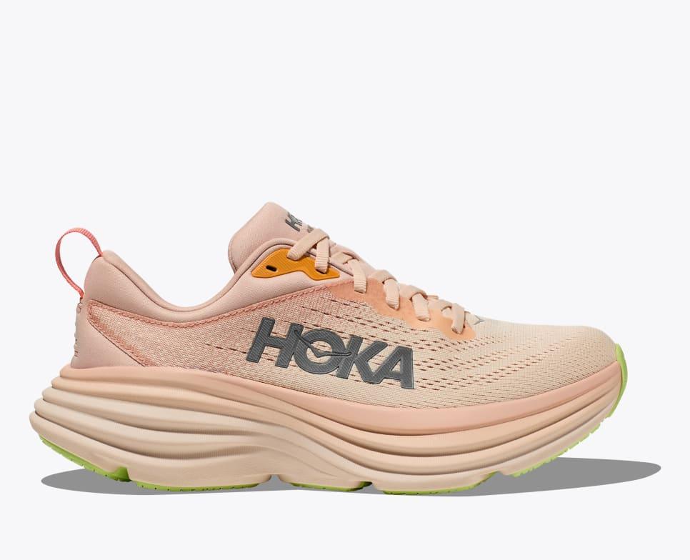 Giày Hoka Bondi 8 Nữ Cam Hồng Xanh