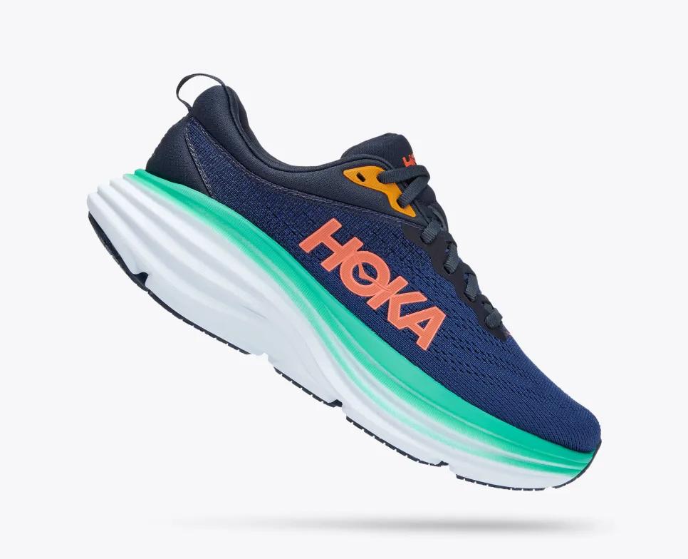 Giày Hoka Bondi 8 Nữ Xanh Hồng Trắng