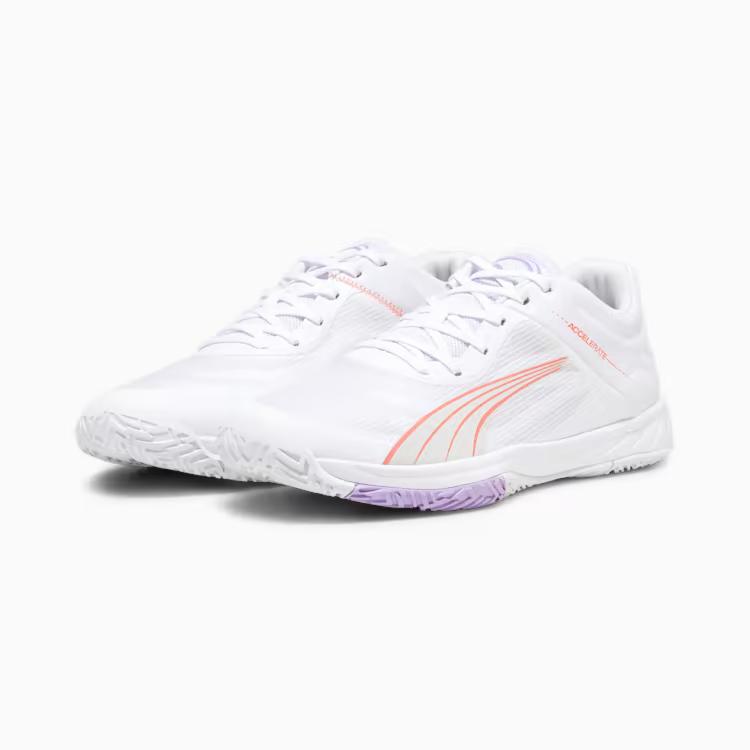 Giày Puma Accelerate Turbo Indoor Sports Shoes Nam Trắng Cam Tím 