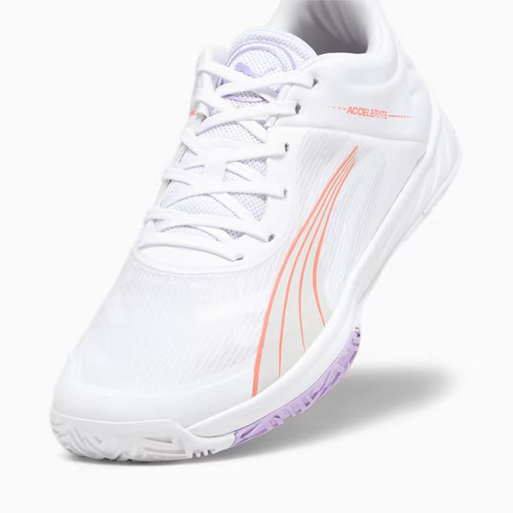 Giày Puma Accelerate Turbo Indoor Sports Shoes Nam Trắng Cam Tím 