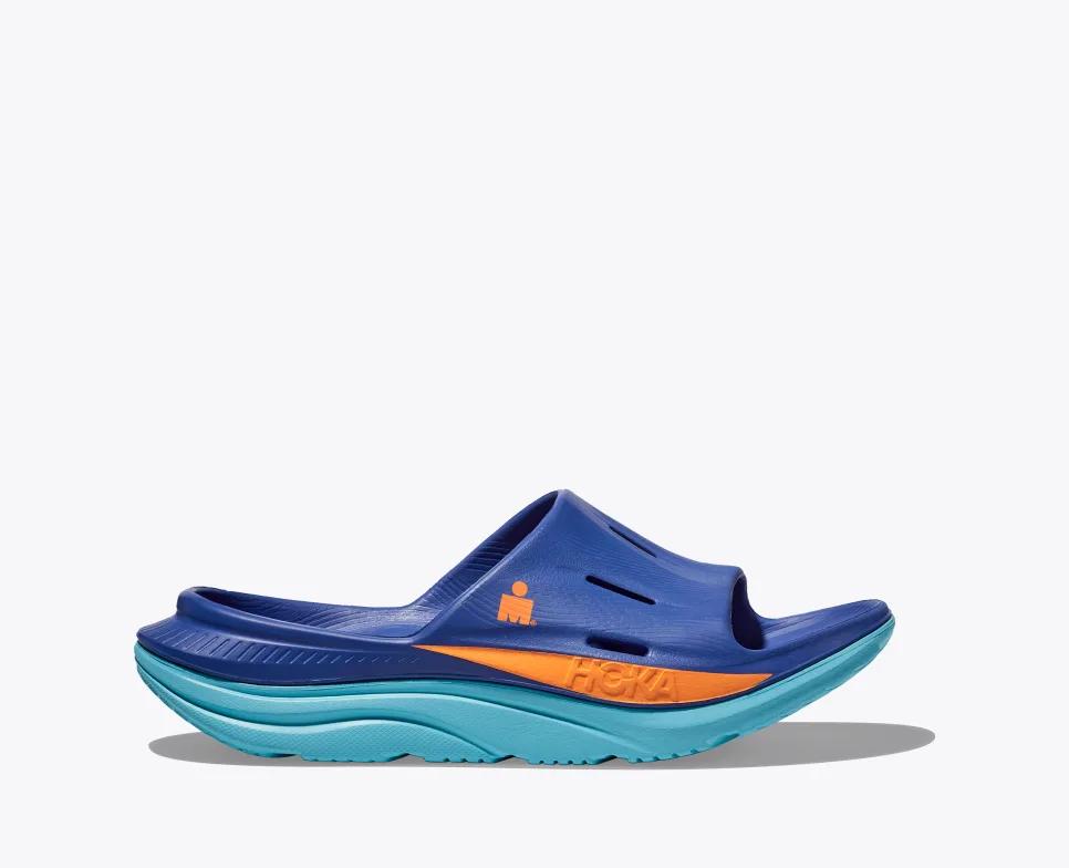 Dép Hoka Ironman Ora Recovery Slide Nam Xanh