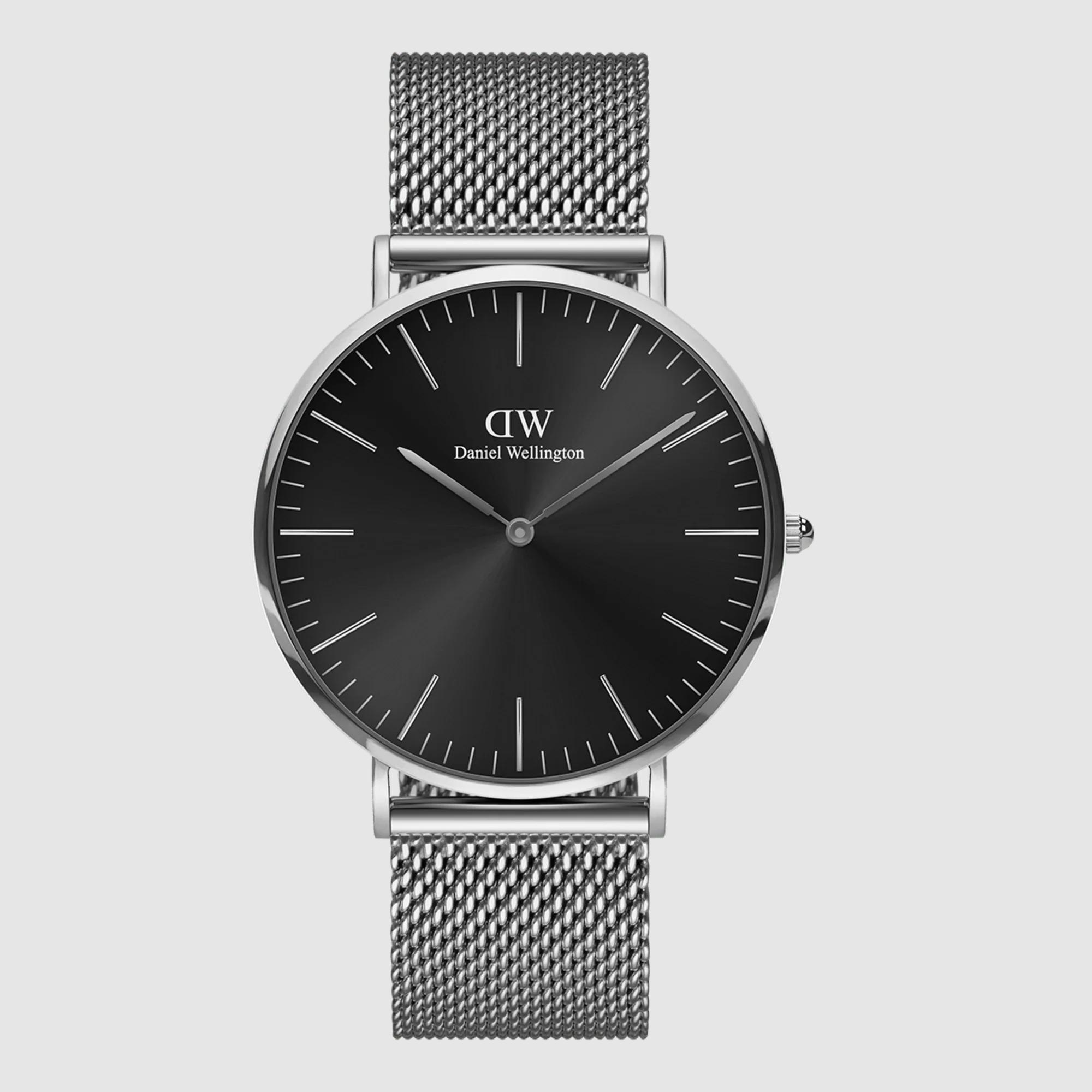 Đồng Hồ Dw Daniel Wallington Classic Mesh Onyx Nam Bạc