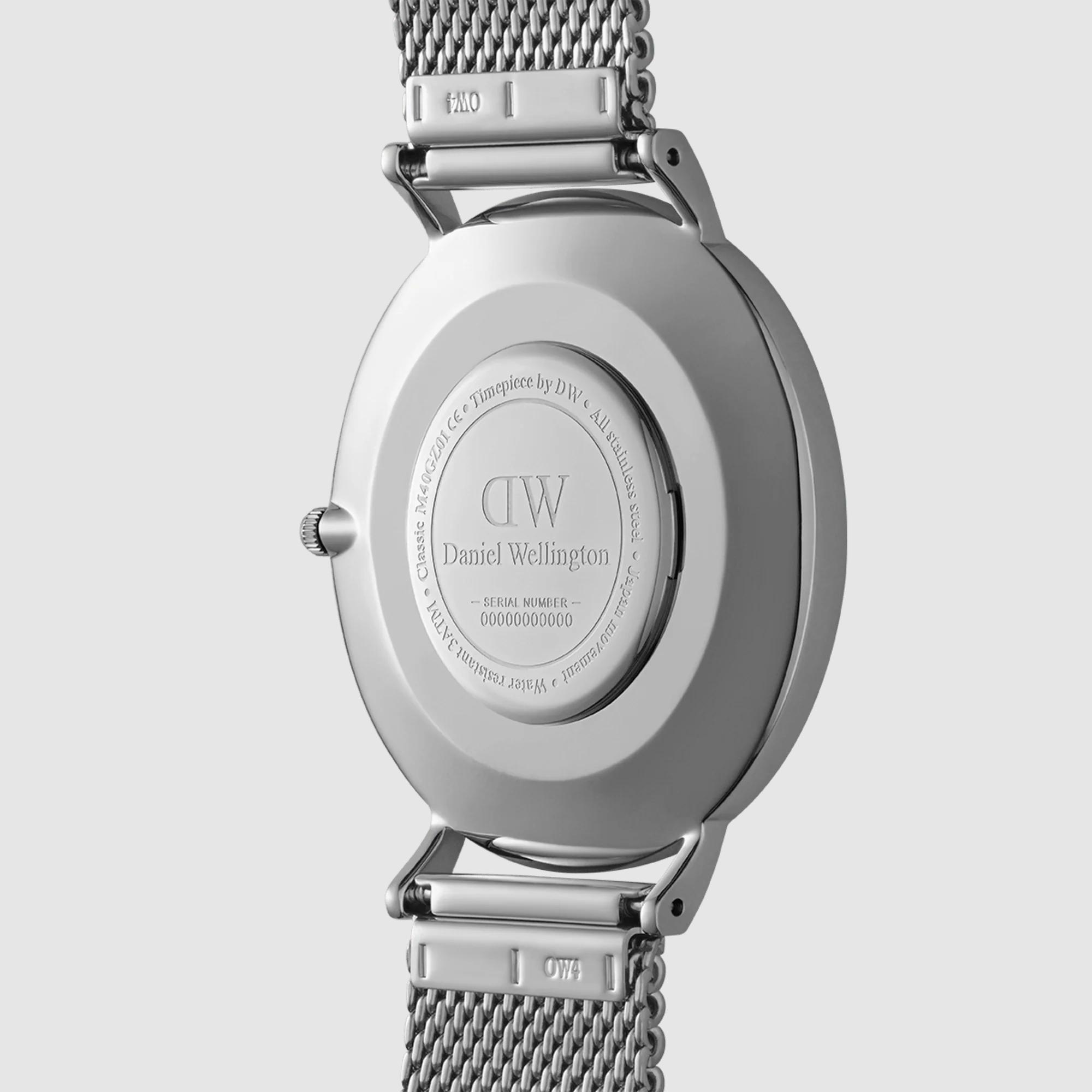 Đồng Hồ Dw Daniel Wallington Classic Mesh Onyx Nam Bạc