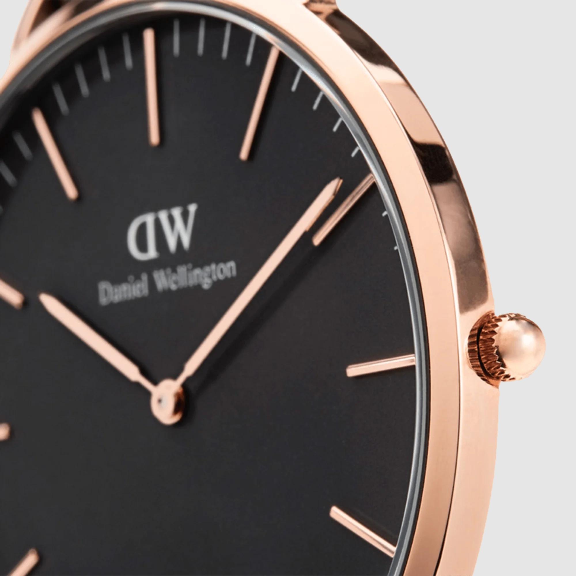 Đồng Hồ Dw Daniel Wallington Classic Reading Nam Đen Vàng Hồng