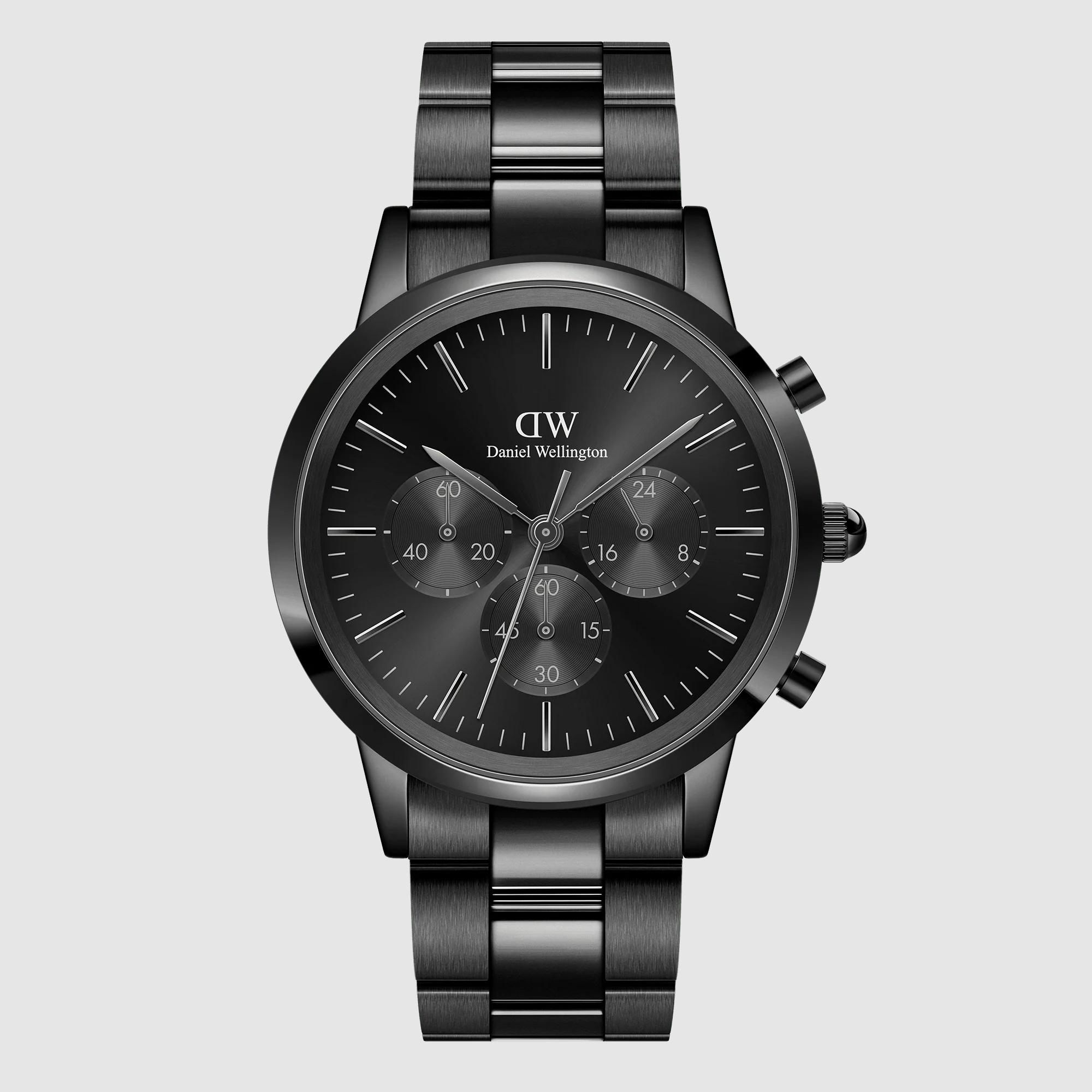 Đồng Hồ Dw Daniel Wallington Iconic Chronograph Link Onyx B Nam Đen