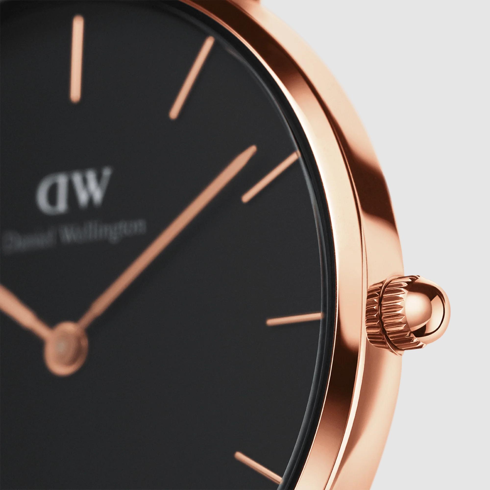 Đồng Hồ Dw Daniel Wallington Petite Sheffield Nữ Đen Vàng Hồng