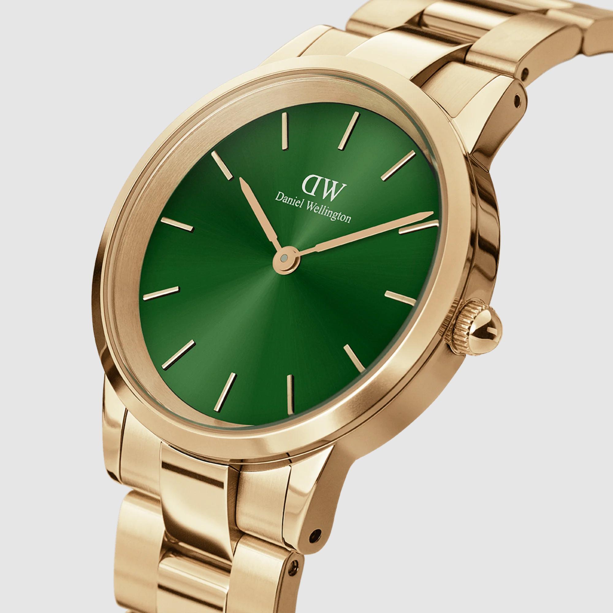 Đồng Hồ Dw Daniel Wallington Iconic Link Emerald Nữ Vàng 