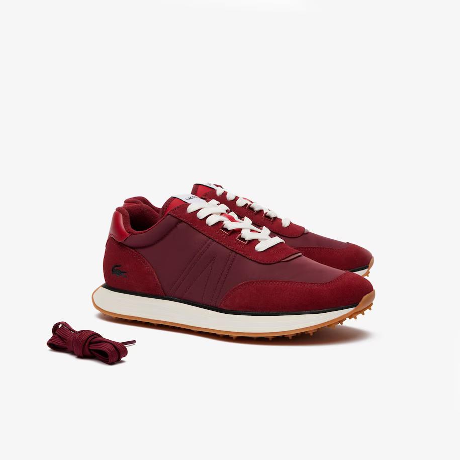 Giày Lacoste L-Spin Leather And Textile Sneakers Nam Đỏ