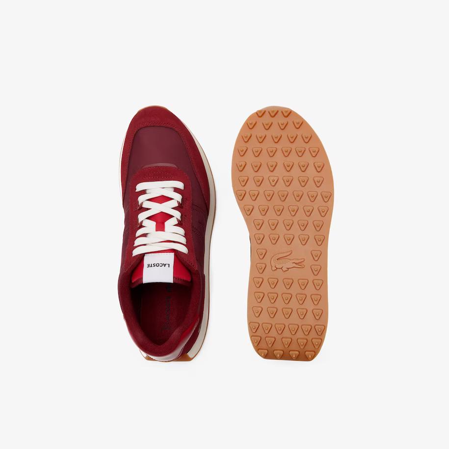 Giày Lacoste L-Spin Leather And Textile Sneakers Nam Đỏ