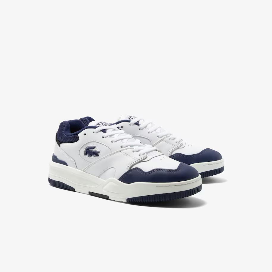 Giày Lacoste Lineshot Mesh Collar Leather Sneakers Nam Trắng Xanh