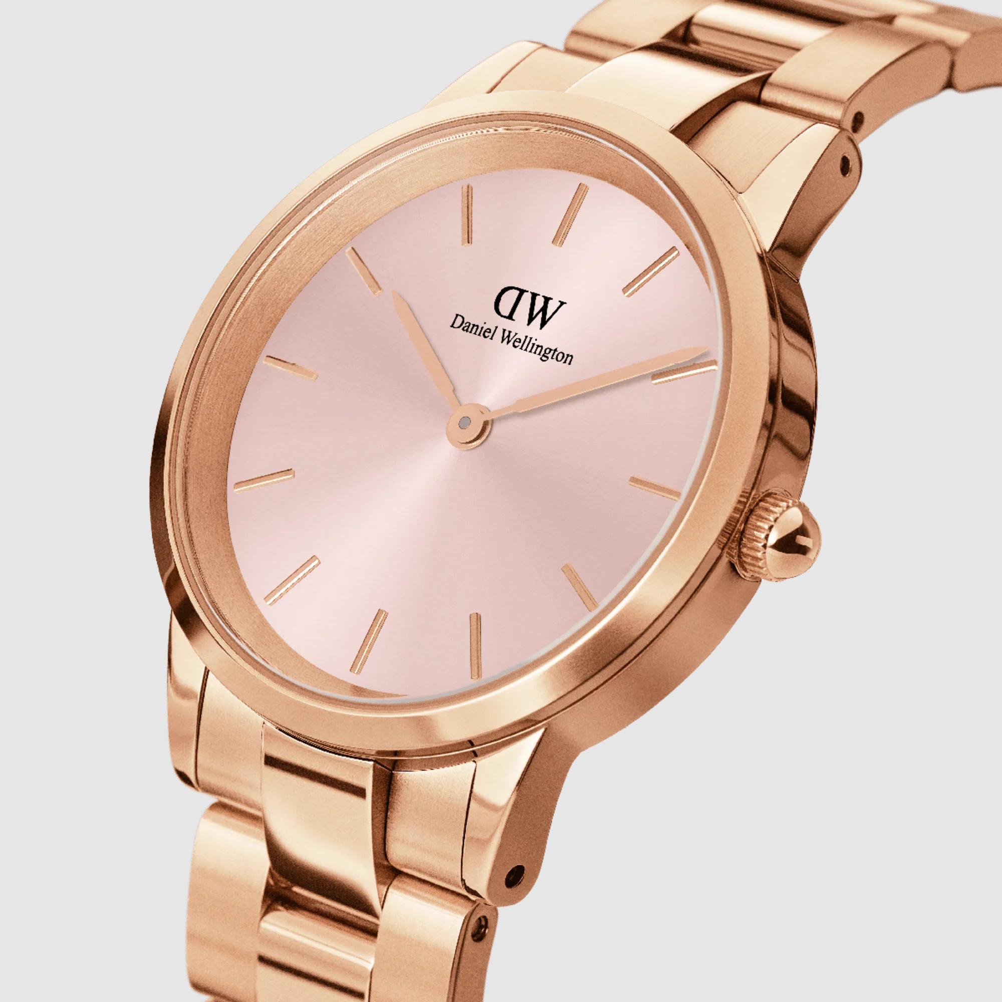 Đồng Hồ Dw Daniel Wallington Iconic Link Nữ Hồng Vàng 