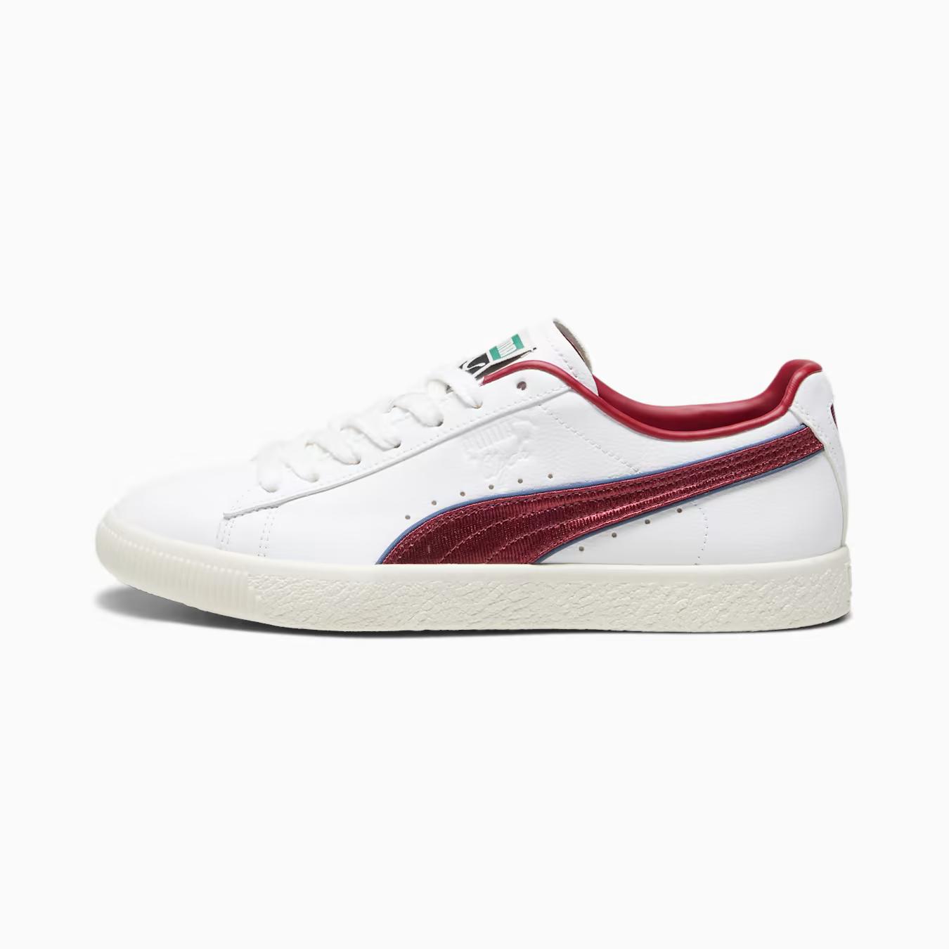 Giày Puma Clyde Varsity Sneakers Nam Trắng Đỏ Đô