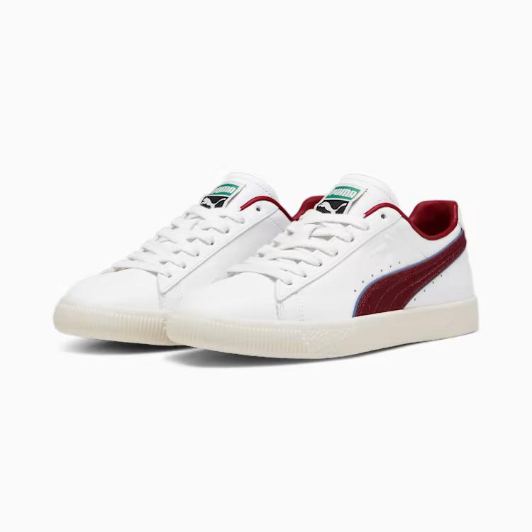 Giày Puma Clyde Varsity Sneakers Nam Trắng Đỏ Đô