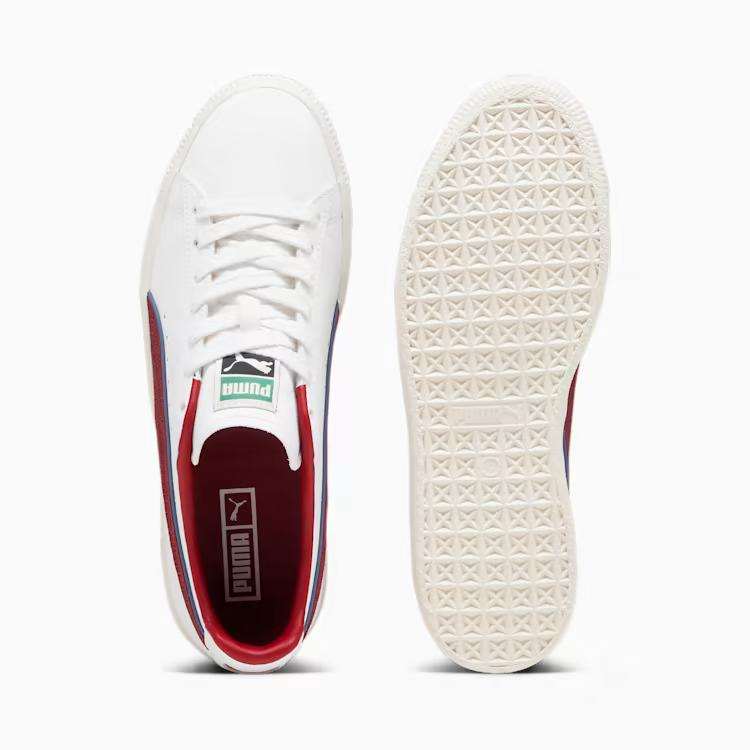 Giày Puma Clyde Varsity Sneakers Nam Trắng Đỏ Đô