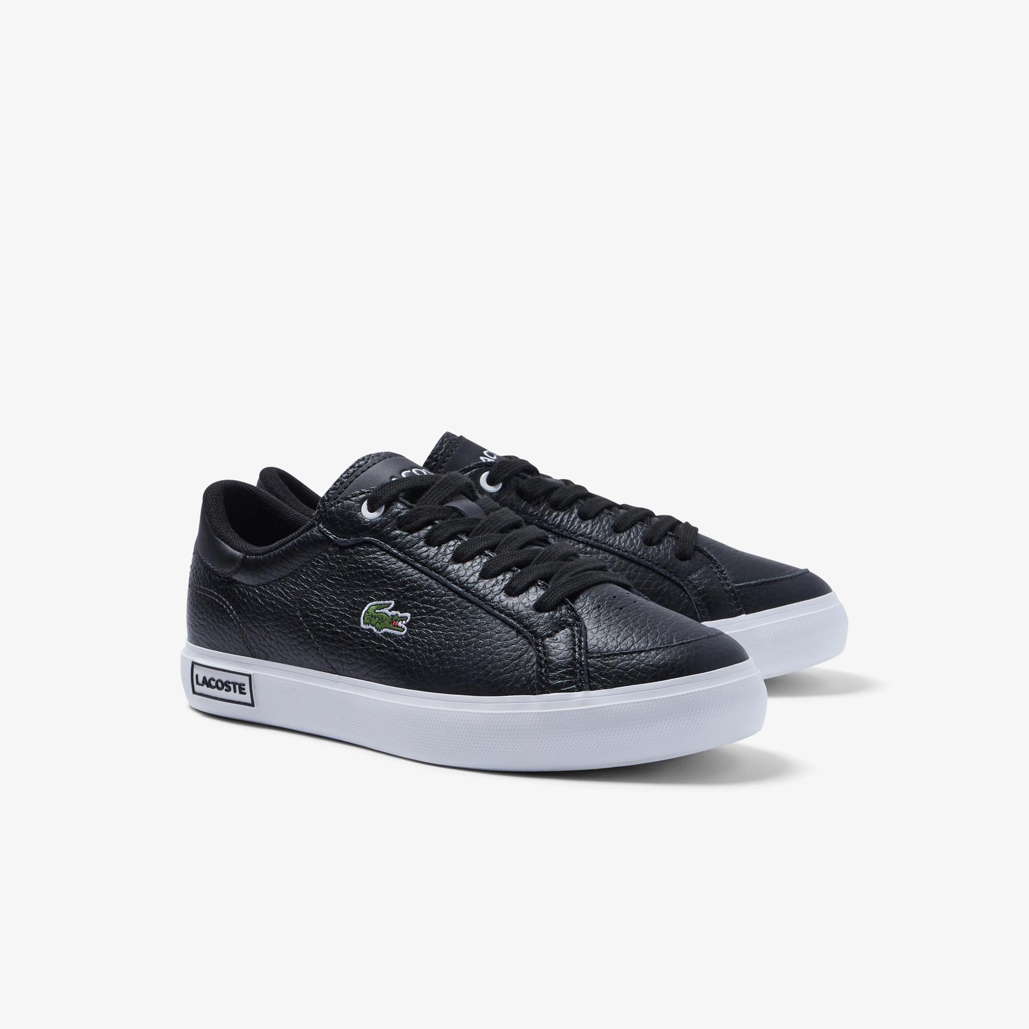 Giày Lacoste Powercourt Leather Detailed Sneakers Nữ Đen