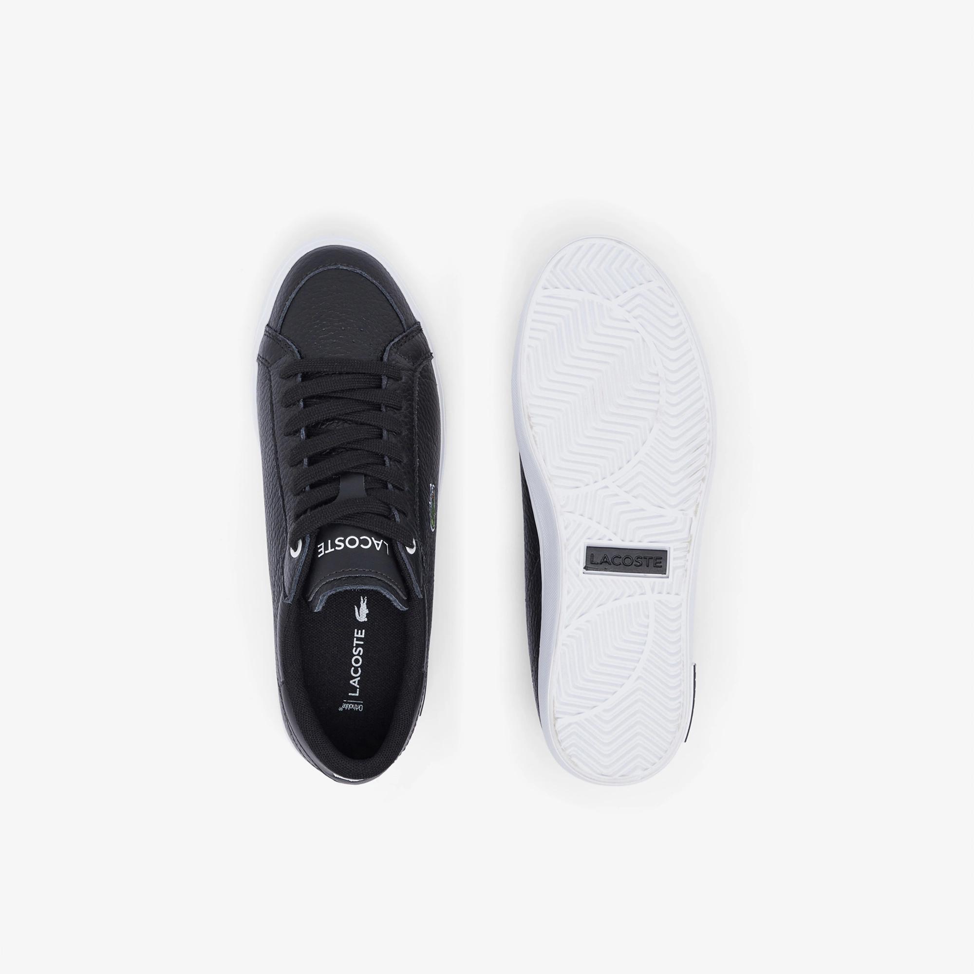 Giày Lacoste Powercourt Leather Detailed Sneakers Nữ Đen