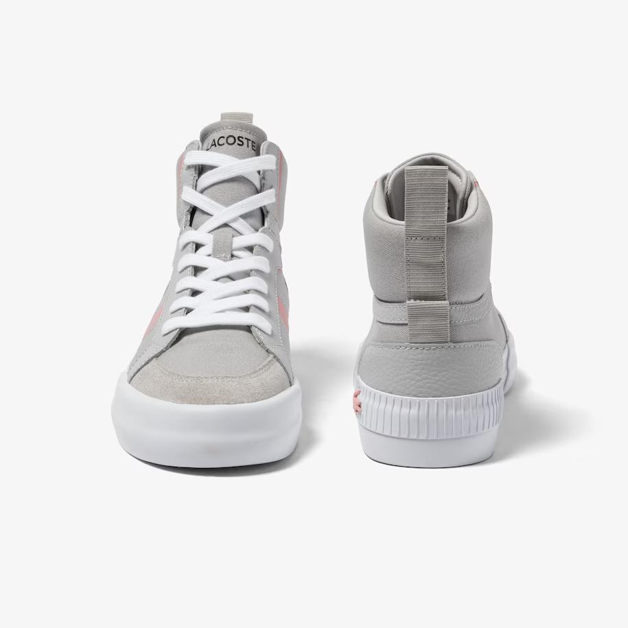 Giày Lacoste L004 Mid Sneakers Nữ Xám Hồng